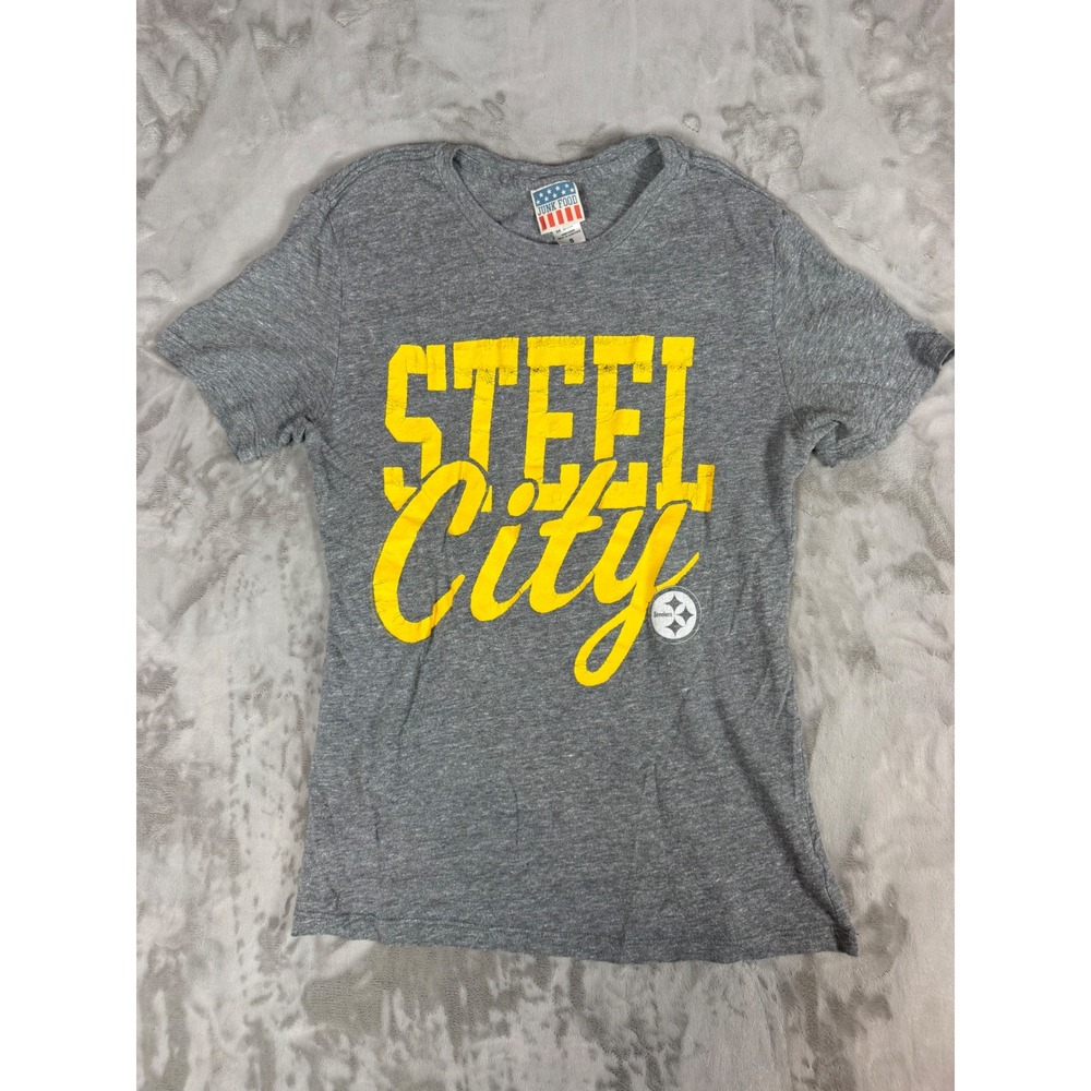 Junk Food Pittsburgh Steelers Steel City T-Shirt Heather Gray Mens Small